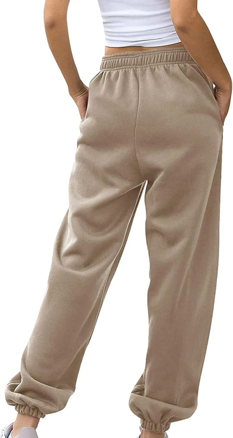 Sweatpants Women High Waist Cinch Bottom Athletic Joggers Casual Drawstring Sweat Pants Lounge Trousers with Pockets