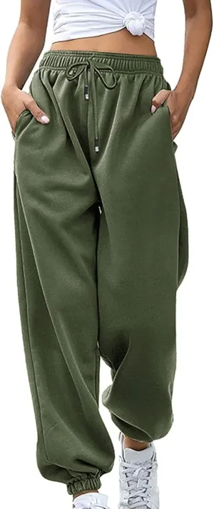 Sweatpants Women High Waist Cinch Bottom Athletic Joggers Casual Drawstring Sweat Pants Lounge Trousers with Pockets