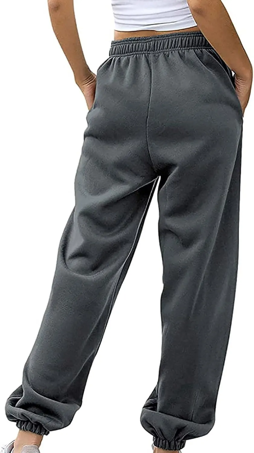 Sweatpants Women High Waist Cinch Bottom Athletic Joggers Casual Drawstring Sweat Pants Lounge Trousers with Pockets