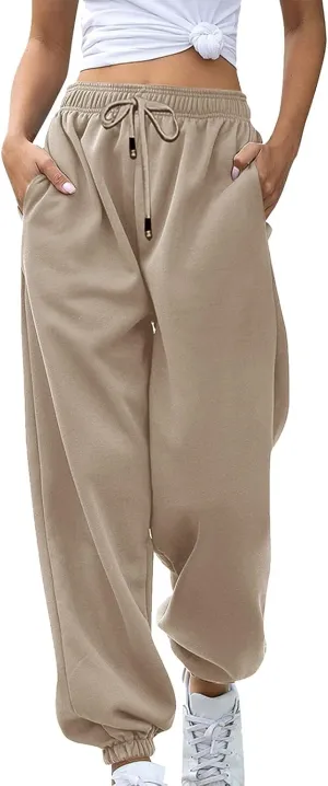 Sweatpants Women High Waist Cinch Bottom Athletic Joggers Casual Drawstring Sweat Pants Lounge Trousers with Pockets