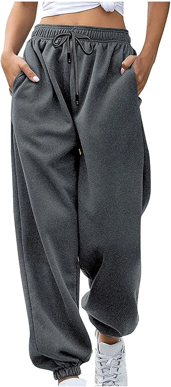 Sweatpants Women High Waist Cinch Bottom Athletic Joggers Casual Drawstring Sweat Pants Lounge Trousers with Pockets