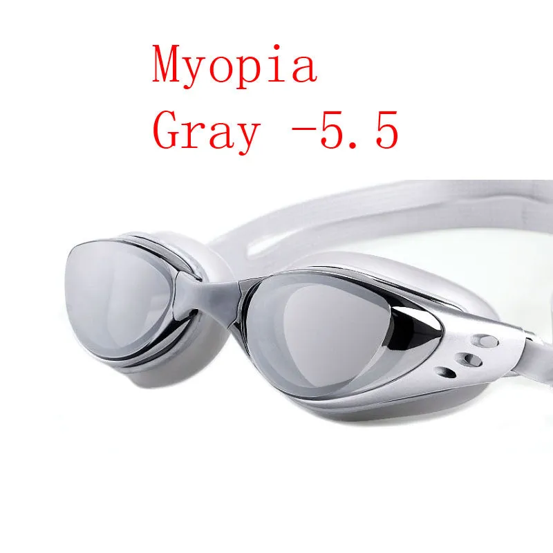 Swimming Glasses Men Women -1.0~-10 Waterproof Anti-Fog Arena Prescription Swim Eyewear Water Silicone  Diving Goggles