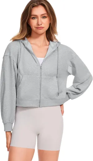 Taurus Womens Cropped Zip Up Hoodies Long Sleeve Lightweight Jacket with Pockets Hooded Sweatshirt Fashion Outfits