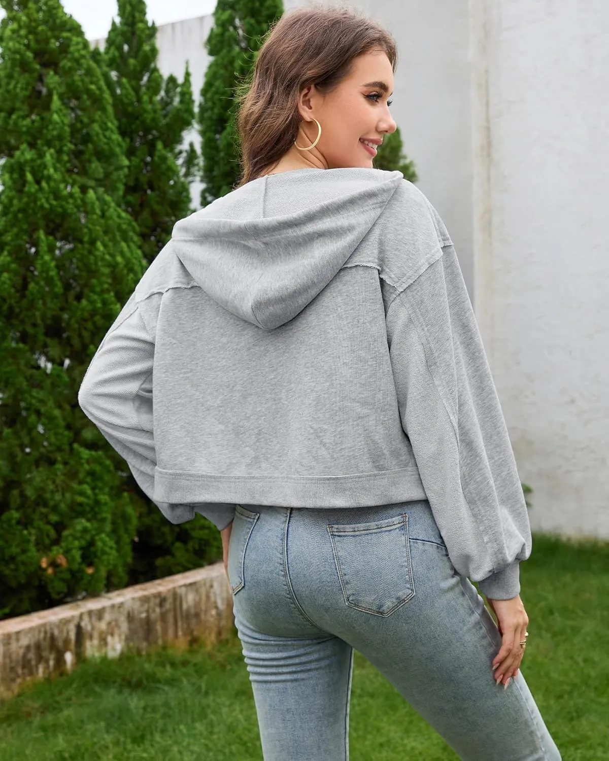 Taurus Womens Cropped Zip Up Hoodies Long Sleeve Lightweight Jacket with Pockets Hooded Sweatshirt Fashion Outfits
