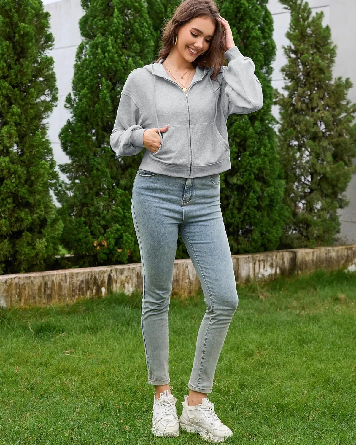 Taurus Womens Cropped Zip Up Hoodies Long Sleeve Lightweight Jacket with Pockets Hooded Sweatshirt Fashion Outfits