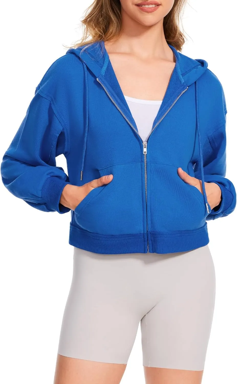 Taurus Womens Cropped Zip Up Hoodies Long Sleeve Lightweight Jacket with Pockets Hooded Sweatshirt Fashion Outfits