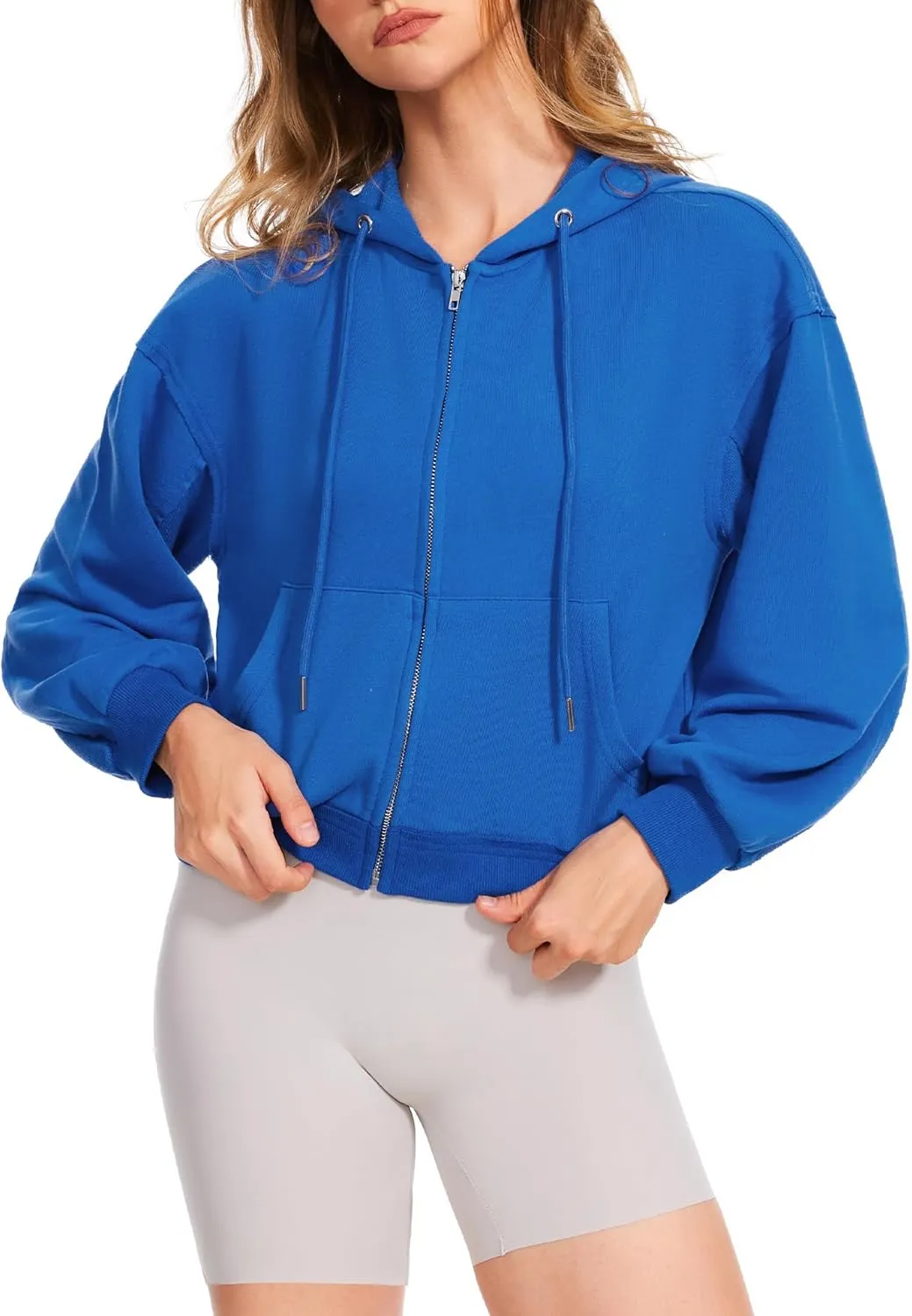 Taurus Womens Cropped Zip Up Hoodies Long Sleeve Lightweight Jacket with Pockets Hooded Sweatshirt Fashion Outfits
