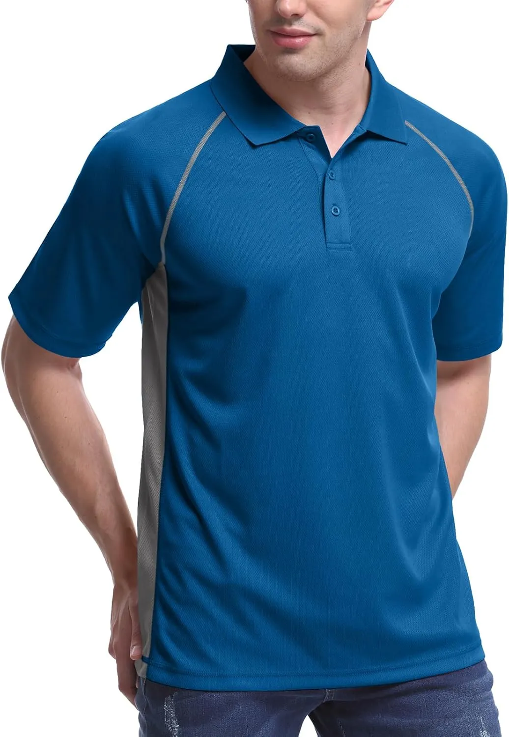 TIHEEN Golf Shirts for Men,Short Sleeve Moisture Wicking Proformance Big & Tall Polo Shirts