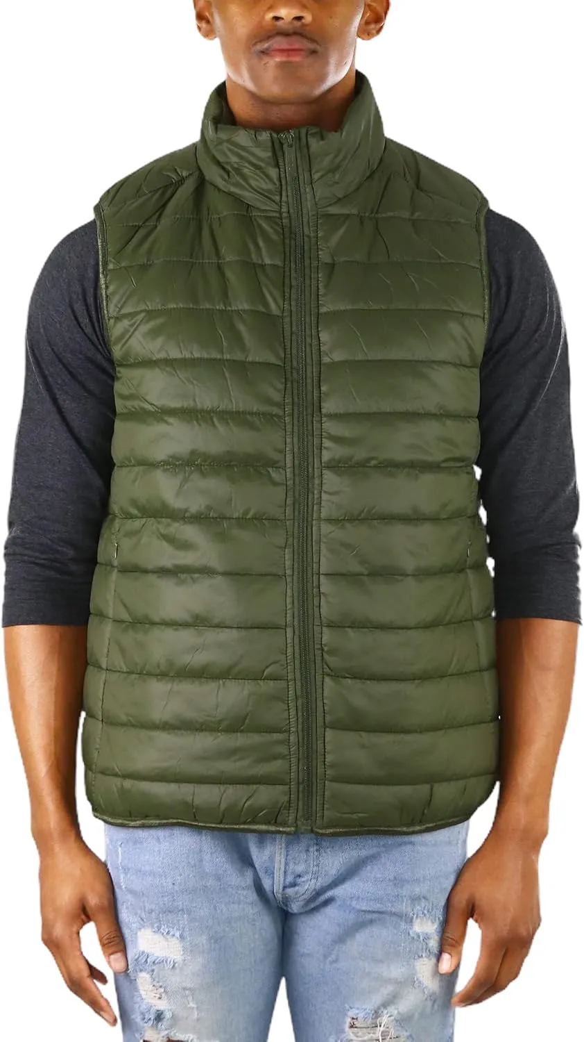 ToBeInStyle Men's Lightweight Layering Insulating Zip Up Puffer Vest