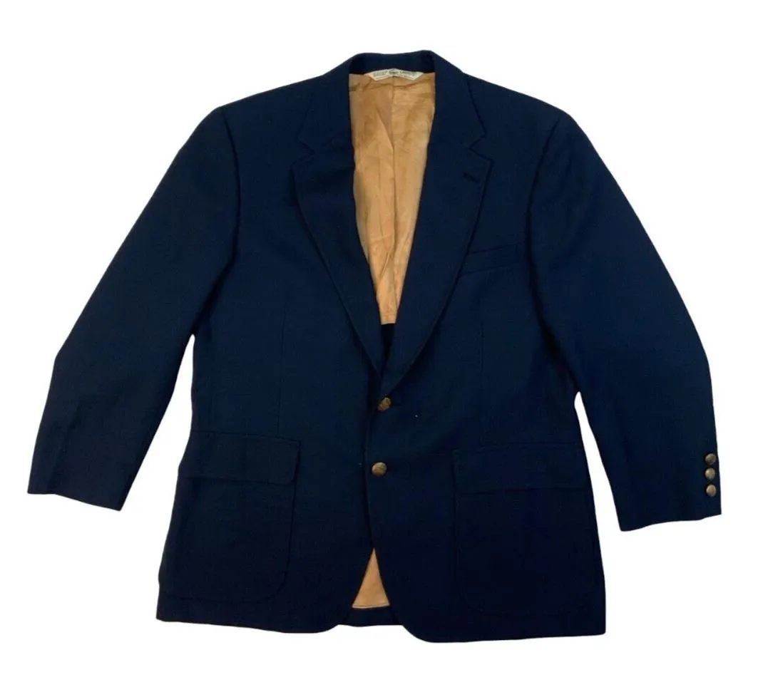 VINTAGE 1980s LACOSTE IZOD BLAZER NAVY BLUE SIZE 38R M