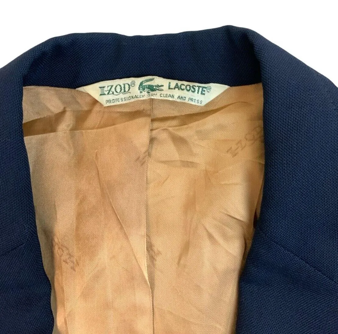 VINTAGE 1980s LACOSTE IZOD BLAZER NAVY BLUE SIZE 38R M