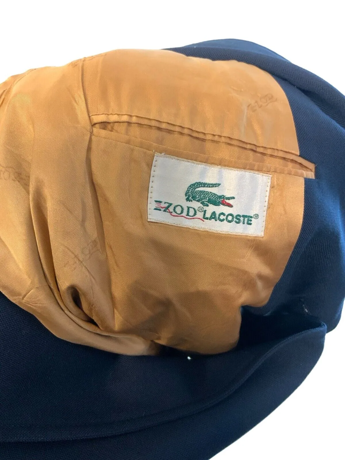 VINTAGE 1980s LACOSTE IZOD BLAZER NAVY BLUE SIZE 38R M