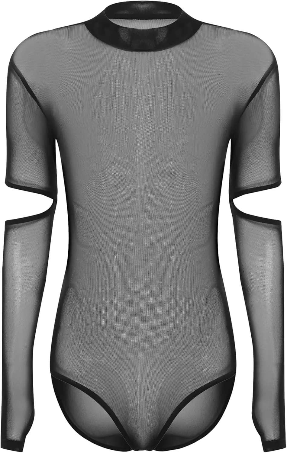 Womens Ballroom Dance Bodysuit Latin Ballet Dance Mesh Bodysuit Sheer Mesh Leotard Dancewear