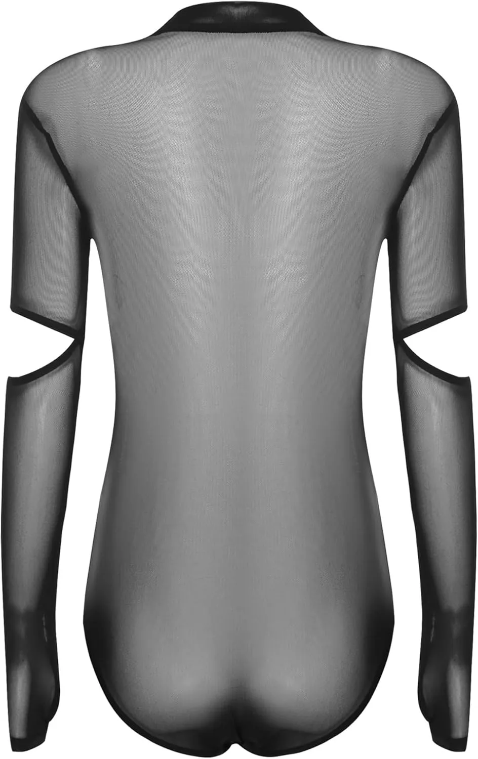 Womens Ballroom Dance Bodysuit Latin Ballet Dance Mesh Bodysuit Sheer Mesh Leotard Dancewear