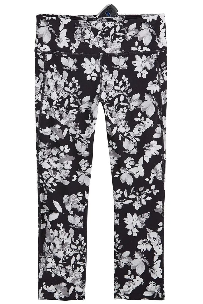 Women's High-Rise Asana Yoga Capris  |  Black Dynamic Floral