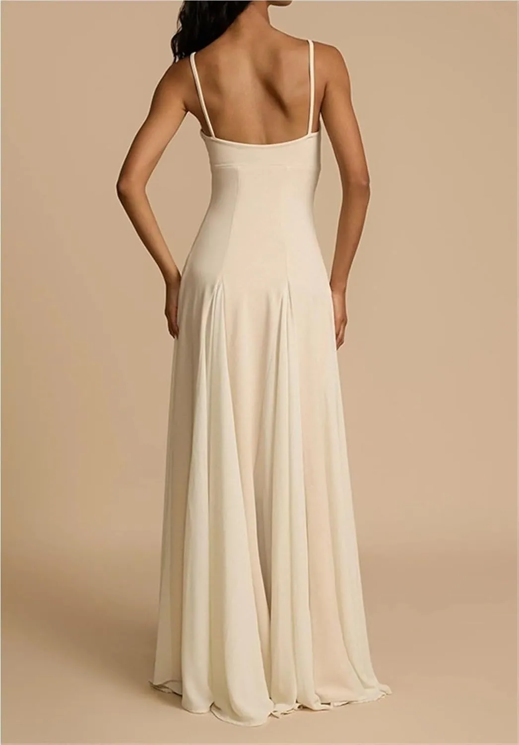 Women's Sexy Sleeveless Slip Dresses Low Cut Hem Panelled Long Skirt Casual High-Waisted Tight Flowing Slip Dress-2025