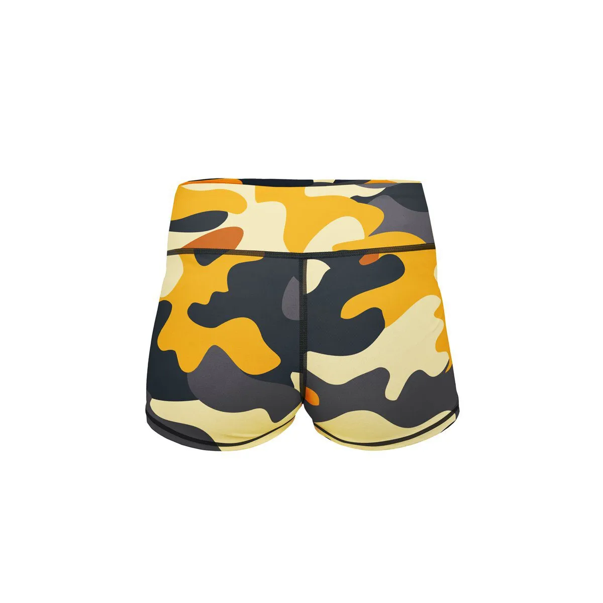 Yellow Camo Yoga Shorts