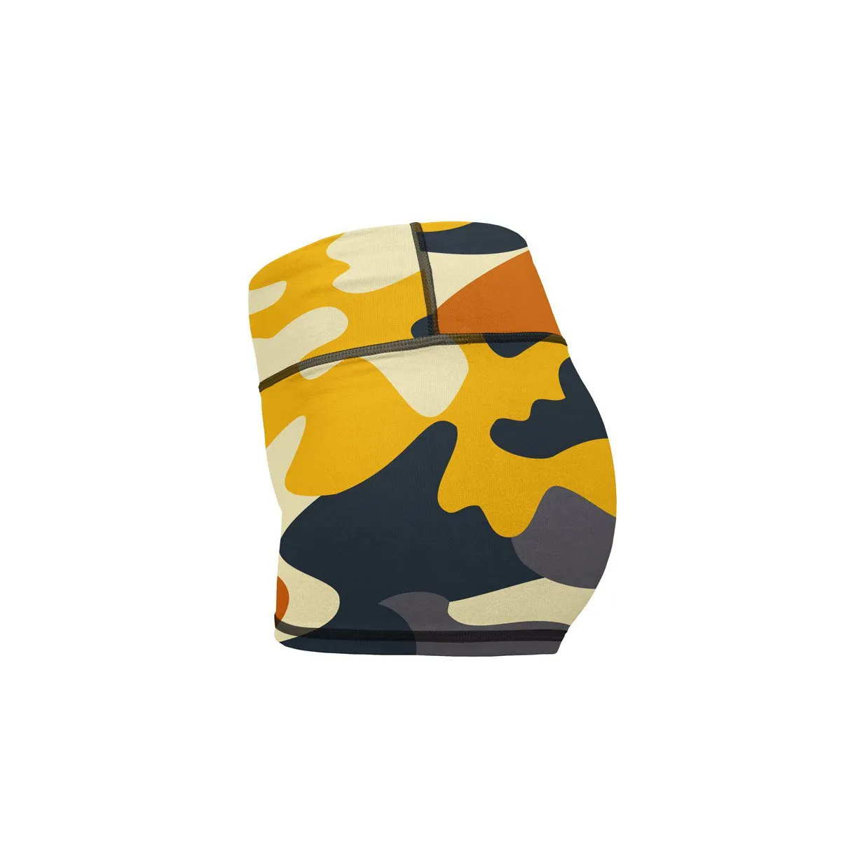 Yellow Camo Yoga Shorts